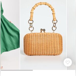 Serpui Rose Wicker Bag
